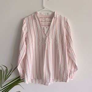 NWT pink and white stripe top w/ metallic stripe
